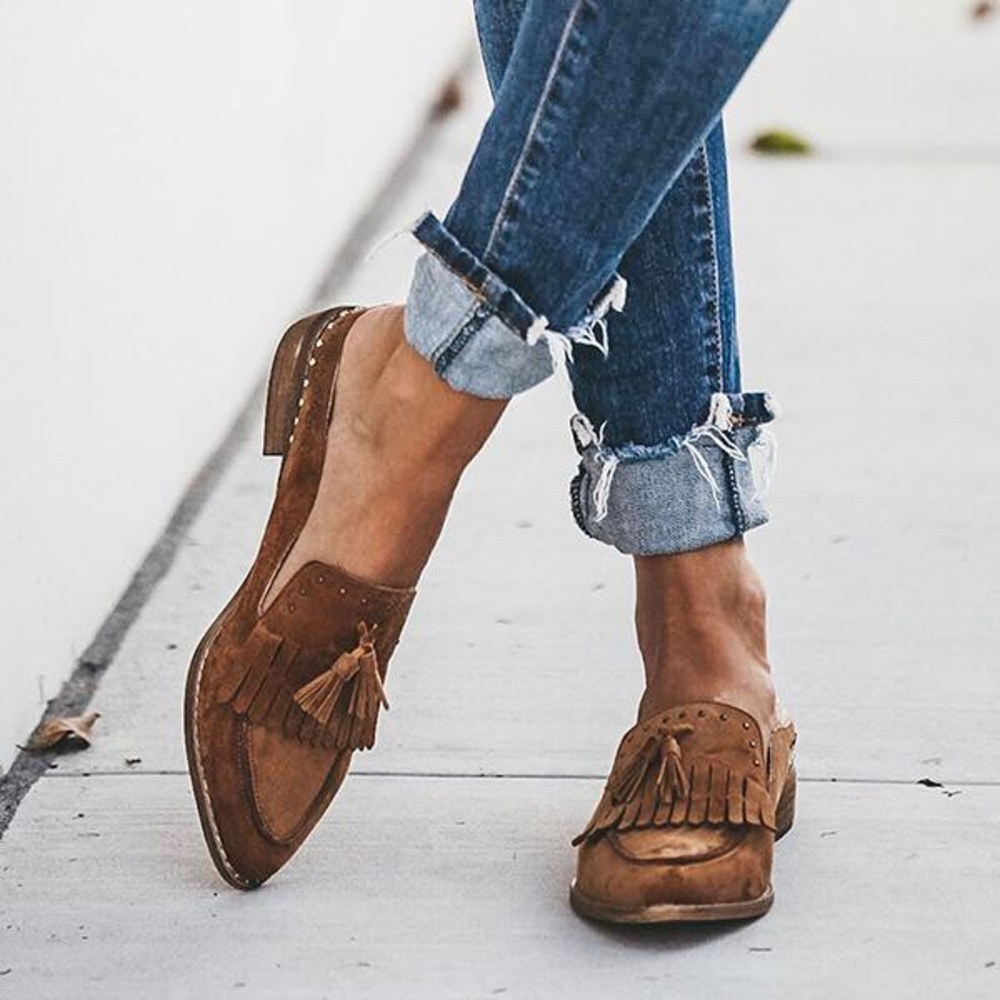 Miim | The Berlin Tassel Faux Suede Loafer Mules